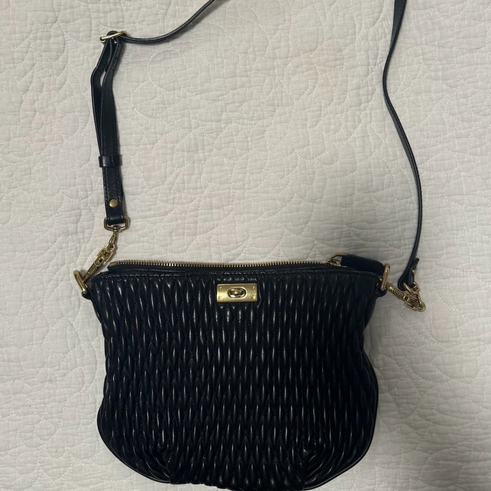 Vintage J.Crew Crossbody Bag | Black Leather